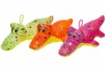 PARTIJ PLUCHE KROKODIL FLUO + STERREN