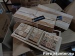 PARTIJ  3 IN 1 HOUTEN SPELLETJES TEAK 