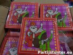 PARTIJ SINT EN PIET SERVETTEN 20 STUKS 25CM PER PAKJE