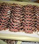 PARTIJ DUBBELE RING ENGELSE VLAG IN DISPLAY 