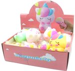 SQUISH TOY 10x7CM UNICORN IN DISPLAY