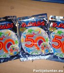 PARTIJ QUALATEX BUBBLE STRETCHY PLASTIC BALLON 56CM MET 50 