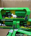 PARTIJ FARM SERIES TRACTOR MET VEE AANHANGER EN DIER