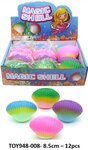 PARTIJ SQUISHY SCHELP 8,5CM IN DISPLAY