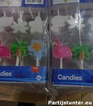 PARTIJ KAARSJES ZOMER FLAMINGO 6PCS