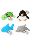 PARTIJ KNUFFELS ZEEDIEREN 15CM 4 ASSORTI