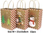 PAPIEREN GIFTBAG CHRISTMAS 21X15X8CM