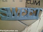 PARTIJ DECORATIE SWEET GRIJS INCL 4 HAAKJES