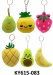 PARTIJ SLEUTELHANGERS FRUIT  6,5-9CM ASSORTI