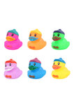 PARTIJ NEON RUBBER DUCKS 5CM MET PET