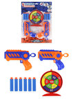PARTIJ MET 2X TARGET SHOOTER FOAM BLASTER 15CM MET 4 EVA PIJLTJES EN 1 DOELWIT