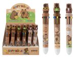 PARTIJ CAPYBARA 10 KLEUREN BALPEN IN DISPLAYBOX