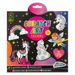 PARTIJ SCRATCH ART STICKERS 5 PCS & SCRATCH PEN, 2 ASS