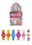 PARTIJ HOUTEN HORLOGE ARMBANDEN 14CM ASSORTI KLEUR