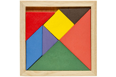 PARTIJ PUZZEL TANGRAM HOUT 