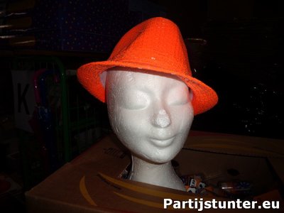 PARTIJ ORANJE HOED GLITTER