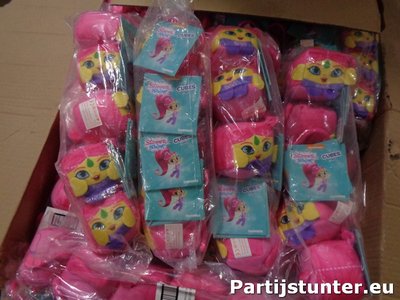 PARTIJ PLUCHE SLEUTELHANGER CUBES SHIMMER & SHINE 