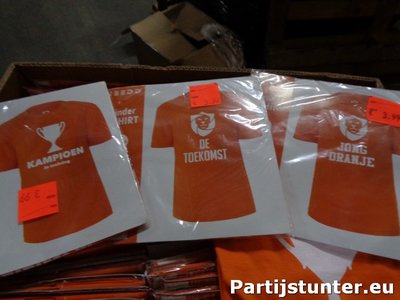 PARTIJ KINDER T-SHIRT ORANJE 