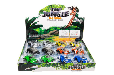 PARTIJ JUNGLE CAR PULL BACK IN DISPLAY