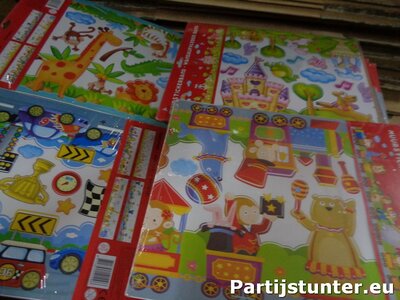 PARTIJ MUURSTICKERBAND 120CM ASSORTI 