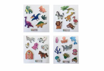 PARTIJ STICKER ASSORTI DIEREN GLANS