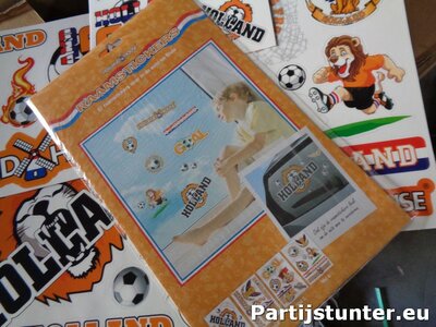 PARTIJ RAAMSTICKERS ORANJE HOLLAND VOETBAL 