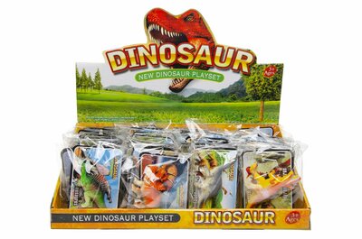 PARTIJ DINOSAURUS MET INFOKAART IN DISPLAYDOOS