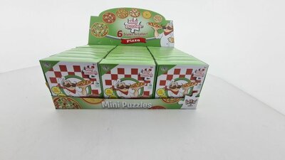 PARTIJ MINI PUZZEL PIZA 50 STUKJES IN DISPLAY