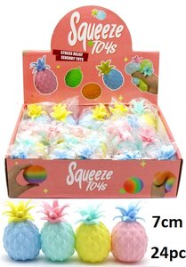 PARTIJ SQUEEZE TOYS 7CM ANANAS IN DISPLAY