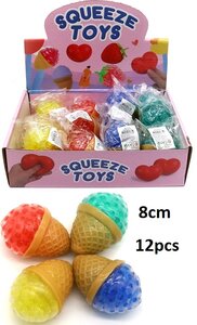 PARTIJ SQUEEZE TOY 8CM ICECREAM IN DISPLAY