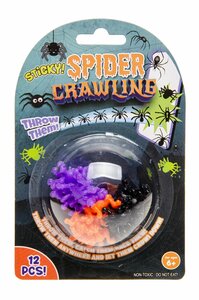 PARTIJ STICKY SPIDER CRAWLERS 12PCS OP BLISTER