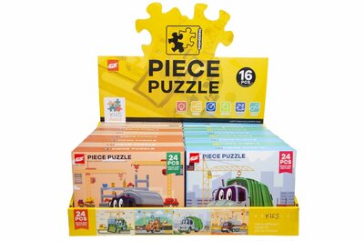 PARTIJ PUZZEL VOERTUIGEN  24PCS ASSORTI