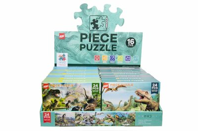 PARTIJ PUZZEL DINOSAURUS  24PCS ASSORTI