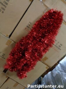 PARTIJ KERSTSLINGER 180CM ROOD