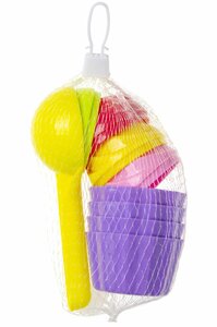 PARTIJ STRANDSPEELSETJE CUPCAKE 9PCS