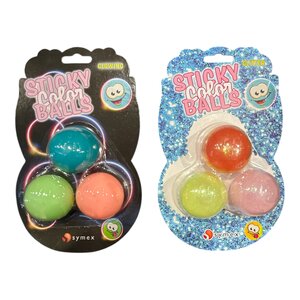 PARTIJ STICKY BALLS 3 STUKS OP BLISTER