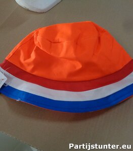 PARTIJ BUCKETHEAD VISSERHOEDJE ORANJE ROOD WIT BLAUW