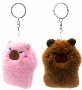 PARTIJ SLEUTELHANGER CAPIBARA 9CM 2 KLEUREN