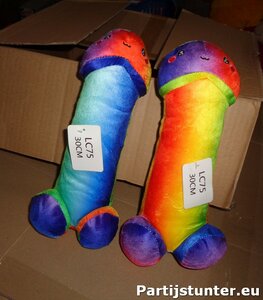 PARTIJ PIEMELKNUFFEL REGENBOOG 30CM 