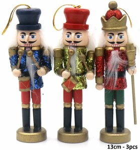 PARTIJ KERST ORNAMENT NOTENKRAKER IN KLEUR 13CM
