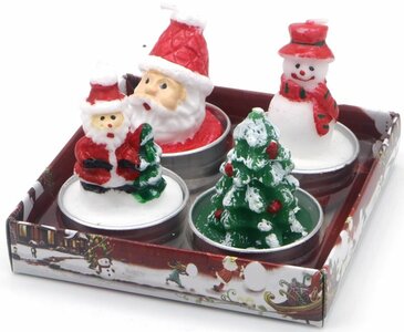 PARTIJ KERSTKAARSJES SET VAN 4 STUKS 