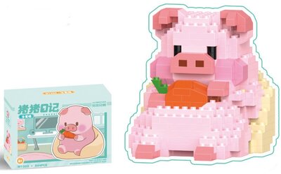 PARTIJ MINI BOUWBLOKKEN SET VARKEN