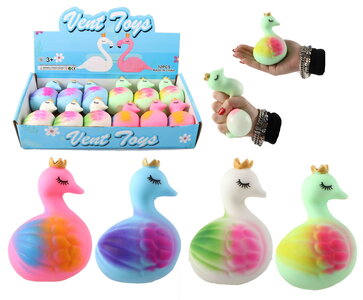 PARTIJ SQUEEZE BALL ZWAAN 11,5CM IN DISPLAY