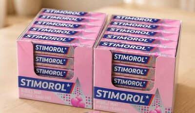 PARTIJ STIMOROL BUBBLE MINT SMAAK 14Gr