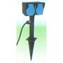 PARTIJ TUINCONTACTDOOS OP SPIES 2 STOPCONTACTEN EN 1,5 MTR SNOER