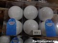 PARTIJ FOAM KERSTBALLEN WIT ZILVER 10CM PER 2 STUKS