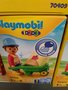 PARTIJ PLAYMOBIL 1-2-3 BOUWVAKKER MET KRUIWAGEN