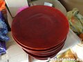 PARTIJ KAARSPLATEAU DONKERROOD 40CM 