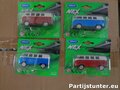 PARTIJ WELLY DIE CAST VW T1 BUSJES 1:60 2 ASSORTI