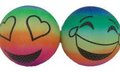 PARTIJ REGENBOOGBAL SMILEY 22CM IN NET